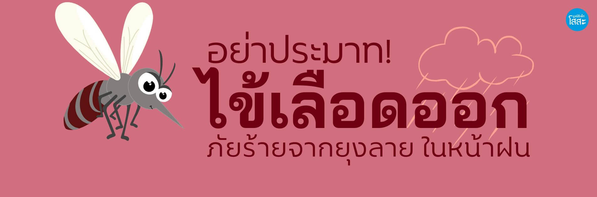 มูลนิธิเด็กโสสะ-รู้ทันไข้เลือดออกในเด็ก  ภัยร้ายหน้าฝน ป้องกันก่อนสายเกินไป banner