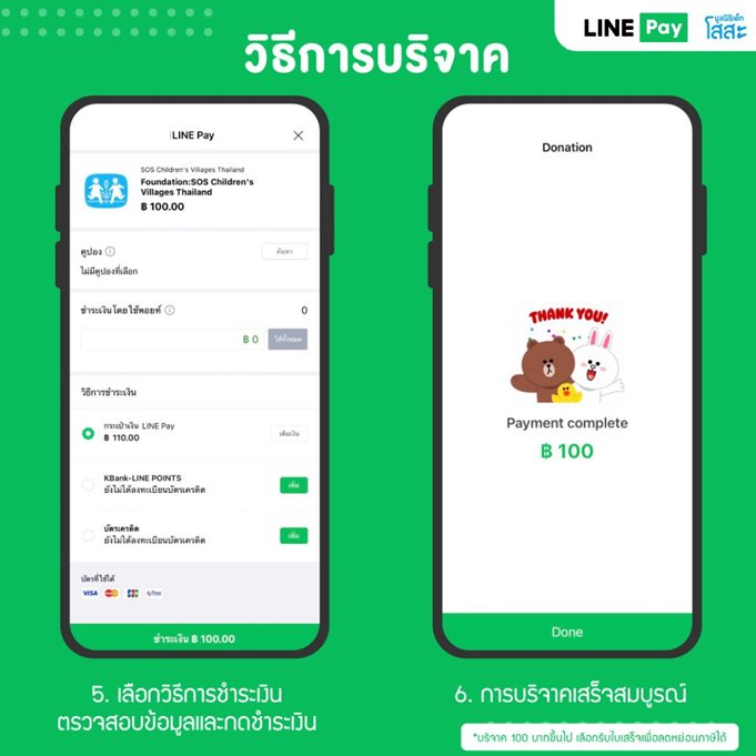 sosthailand-rabbitLINEPay-วิธีการบริจาค-มูลนิธิเด็กโสสะ-step-5-6
